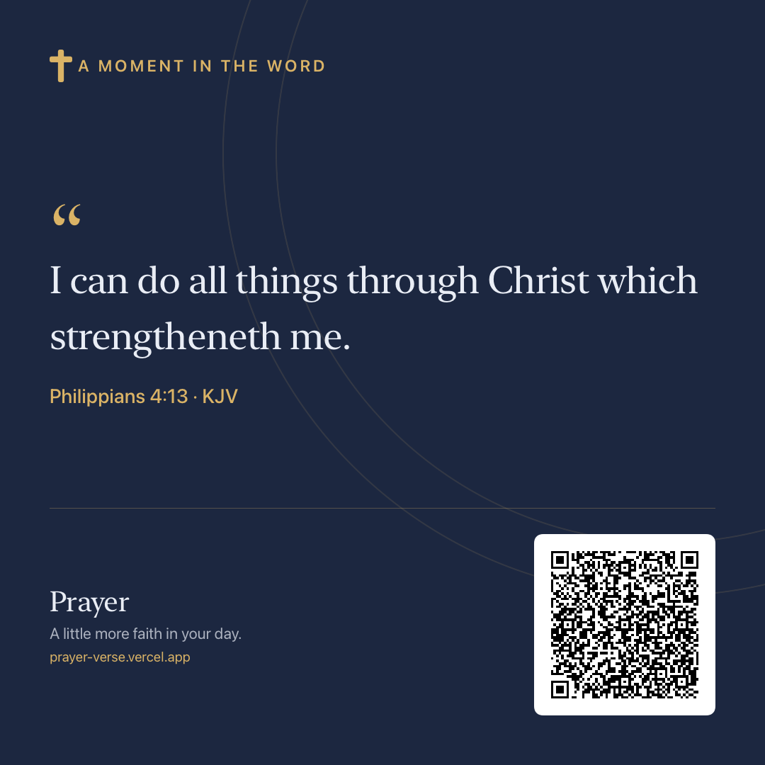 Philippians 4:13, KJV, on a deep royal background